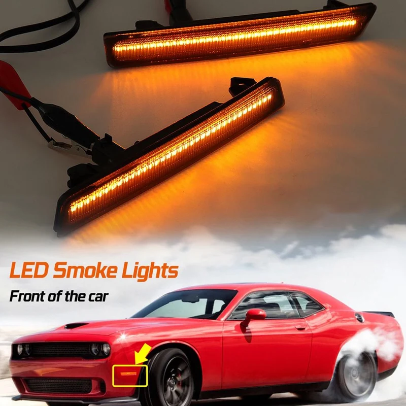 

For Dodge Challenger 2015-2020 68195788AB,68195789AB 1 Pair LED Front Side Marker Signal Park Light Lamps