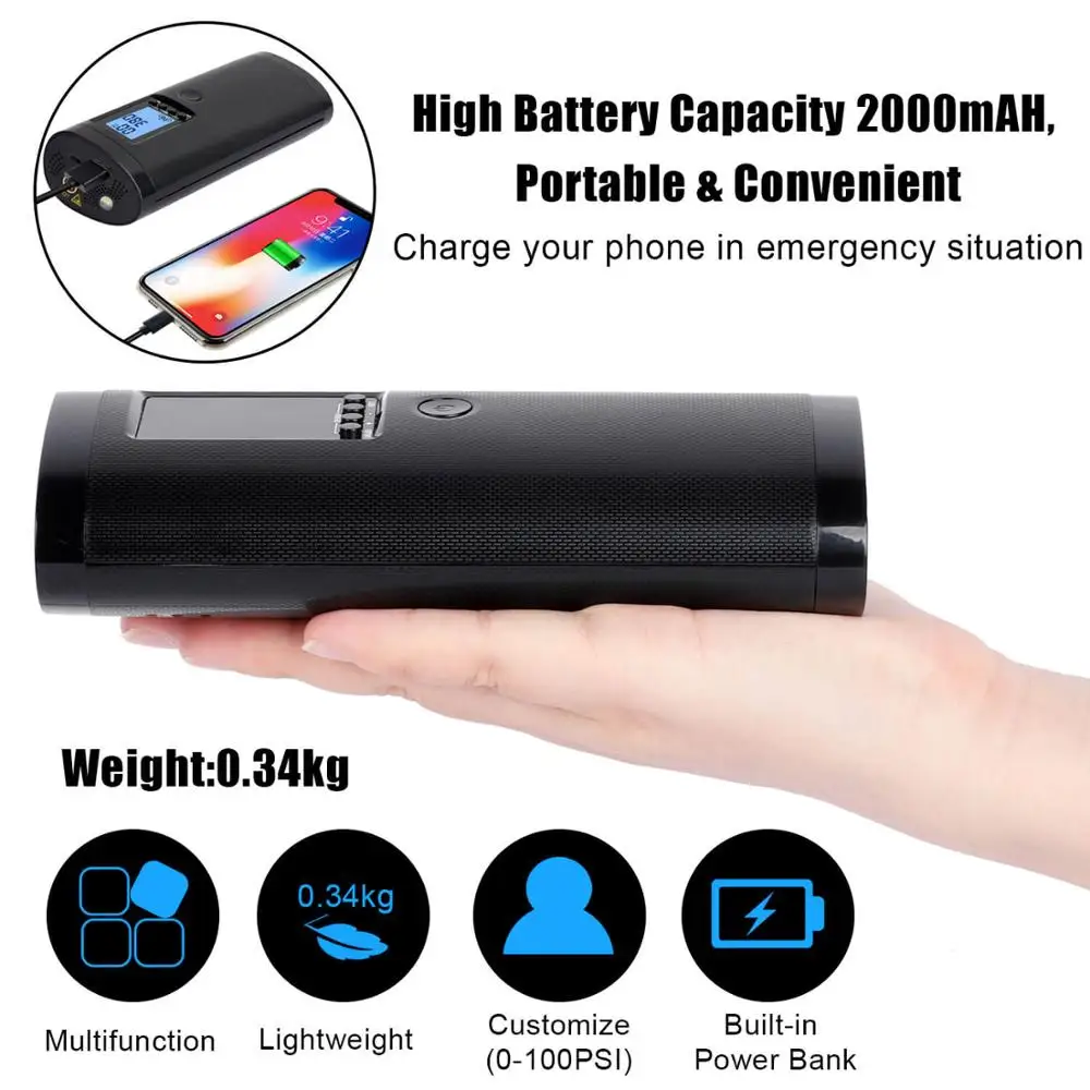 Велосипедный насос WEST BIKING с ЖК экраном и подсветкой 100 PSI|Велосипедные насосы| |