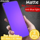 2 шт.лот анти синего света закаленное стекло для Realme X7 Max 5G GT Neo Защитная пленка для Realme фотокамеры мгновенного действия 8 7 Pro 7i матовый Экран протектор