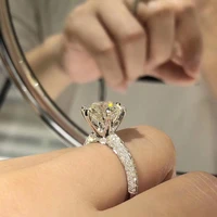 classic 925 sterling silver moissanite ring 1ct 2ct 0 5 ct carat d color jewelry simple style anniversary ring