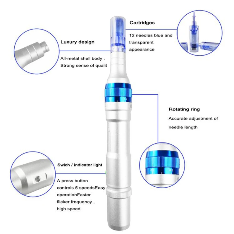 Картридж со штыковыми иглами для Dr pen A6 сменные микроиглами Derma Roller Nano / 12pin 36pin