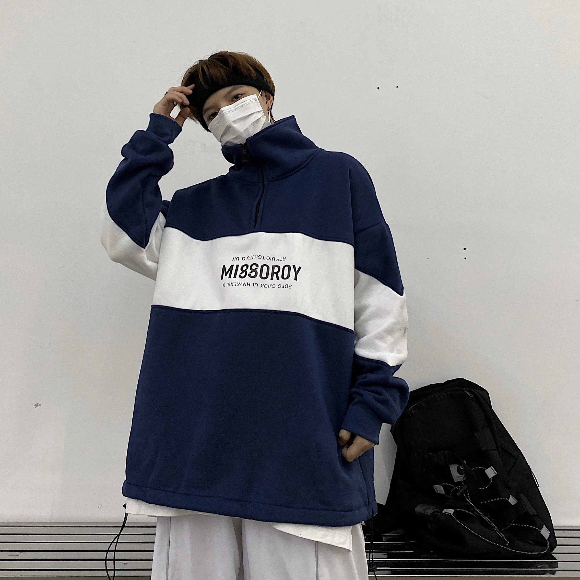 Осенняя Толстовка в стиле Харадзюку с отложным воротником и надписью свитшот для