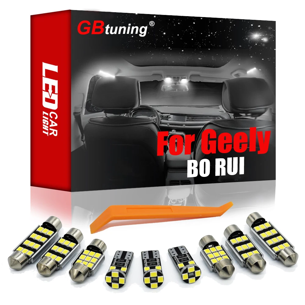 

GBtuning Error Free LED 10PCS For Geely BO RUI 2015 2016+ Vehicle Car Interior Dome Trunk Indoor Lamp Light Accessories Kit