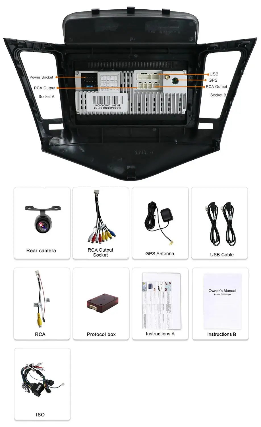 Автомагнитола 2 Din на Android 10 0 для Chevrolet Cruze 2009-2014 GPS-навигация Wi-Fi Bluetooth AUX стерео