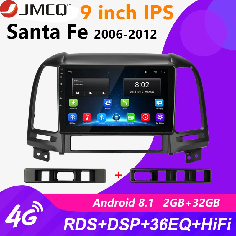 Автомагнитола для Hyundai Santa Fe 2 Android 8 1 9 &quot 2din 2006 2012 + 32 ГБ RDS DSP мультимедиа стерео