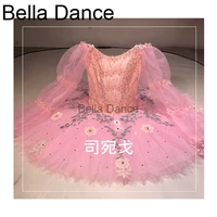 girls pink fairy doll ballet tutu professional red competition stage costumes dress female ballet pancake tutu for adultbt4062