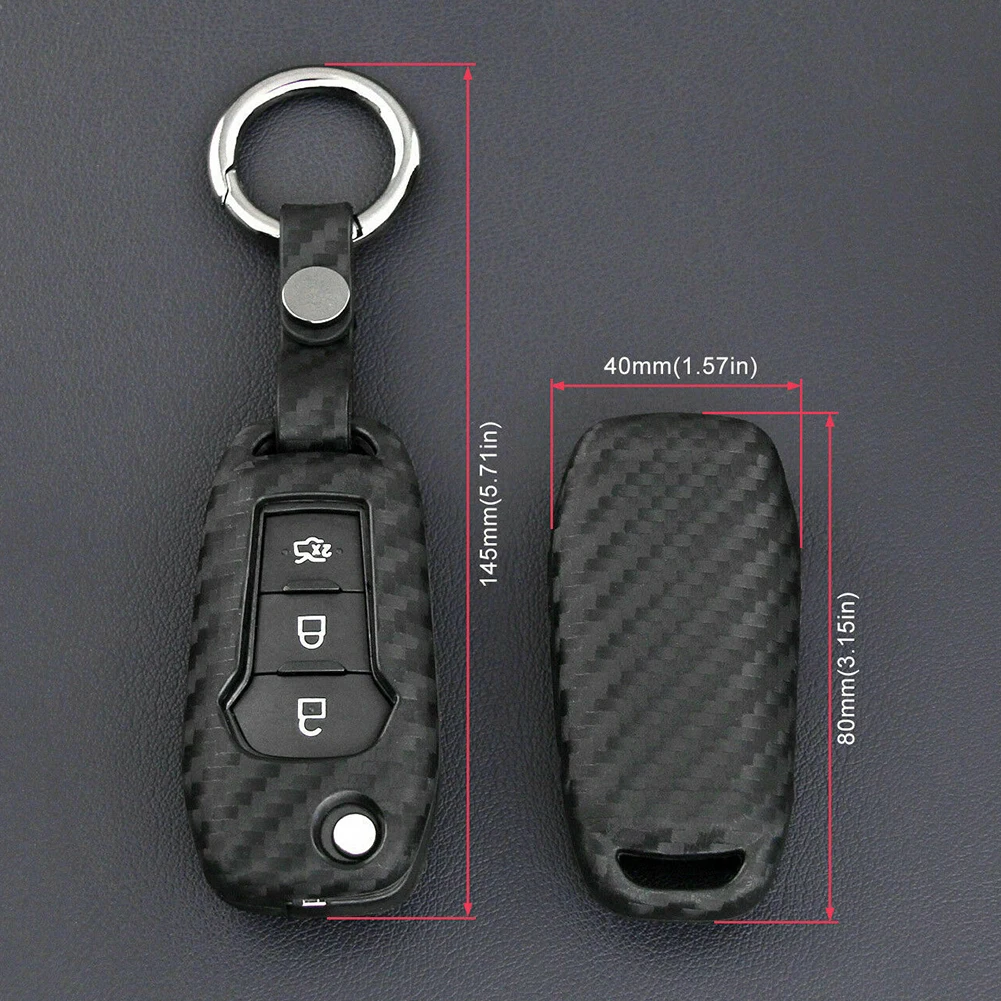 Key Fob Case Carbon Fiber Replace Cover For Ford Mondeo Ranger Explorer Car Protector Buffway | Автомобили и мотоциклы