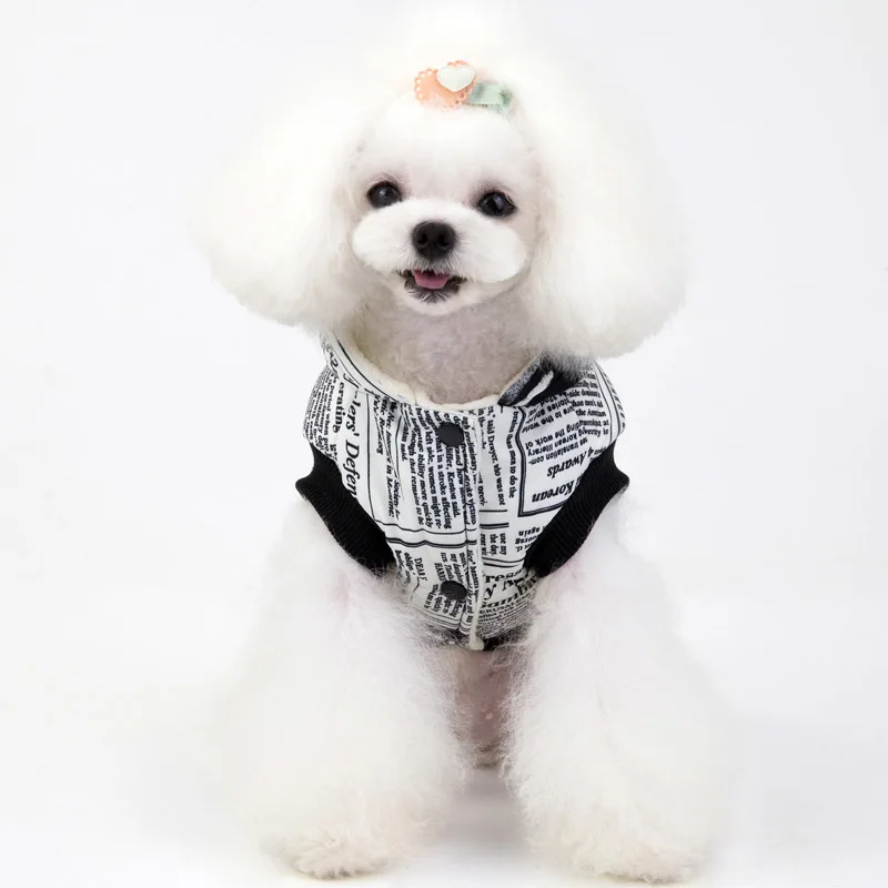 Шикарное зимнее пальто для собак куртка газета Одежда кошек мягкая теплая одежда