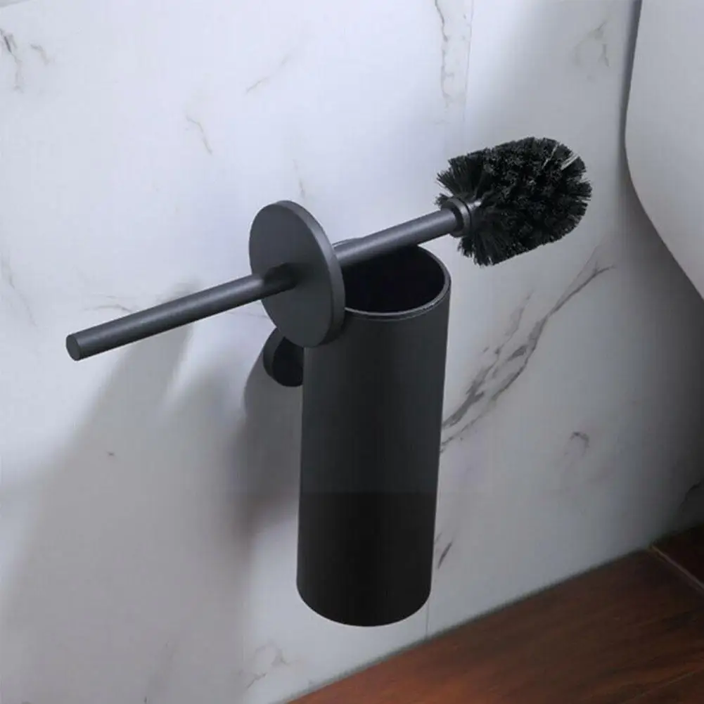 

Black Toilet Brush Holder Steel Cleaning Tool Durable Vertical Bathroom Toilet Brush Wall For Bathroom Toilet Cleaning N1U9