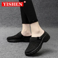 yishen lady shoes casual women flats increase summer sandals non slip platform sandals for girl breathable mesh outdoor slippers