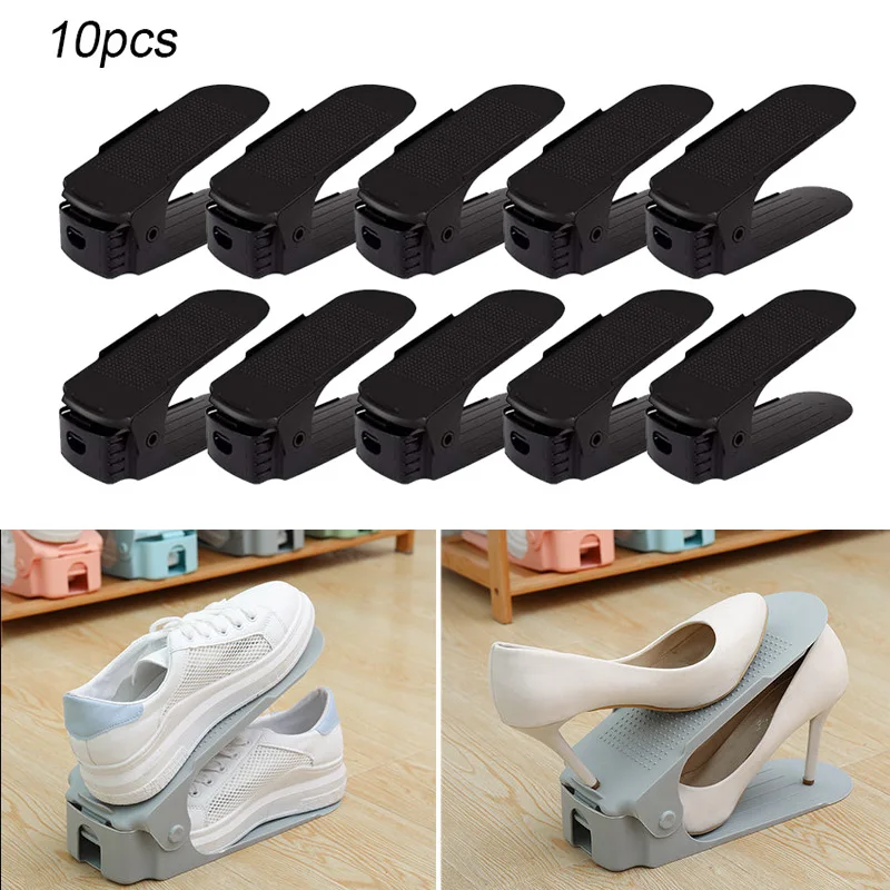 10 шт. прочный регулируемый стеллаж для хранения обуви поддерживающий слот