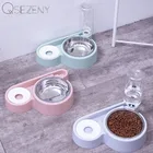 3 стиля, автоматическая миска для домашних животных, кошка, искусственная еда, миска с водяным фонтаном, двойная миска, питьевая поднятая миска, миски для кошки