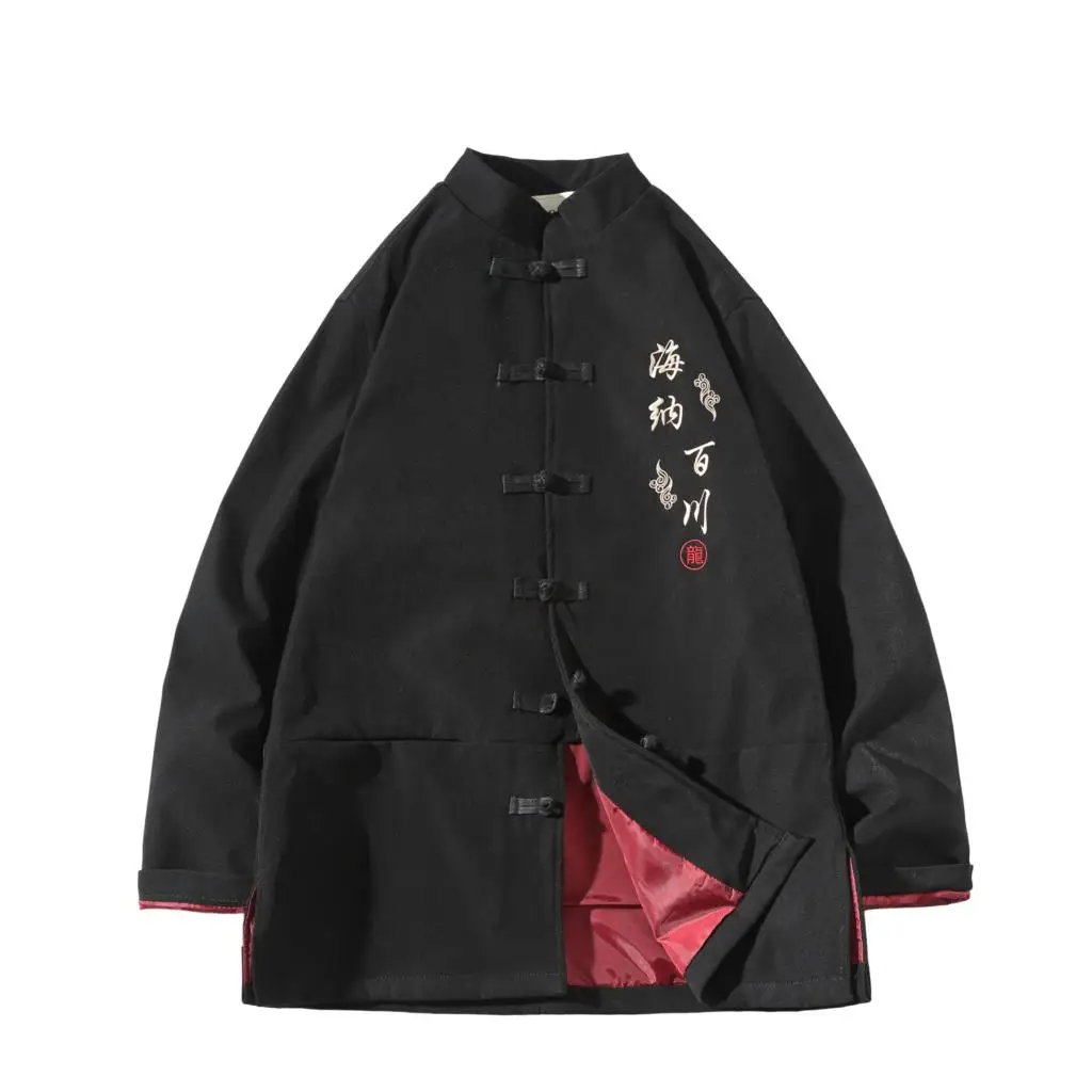 

Sinicism Store Mens Oversize Casual Jacket Men Chinese Style Jackets Top 2020 Male Autumn Thicken Traditional Buckle Coat 5XL