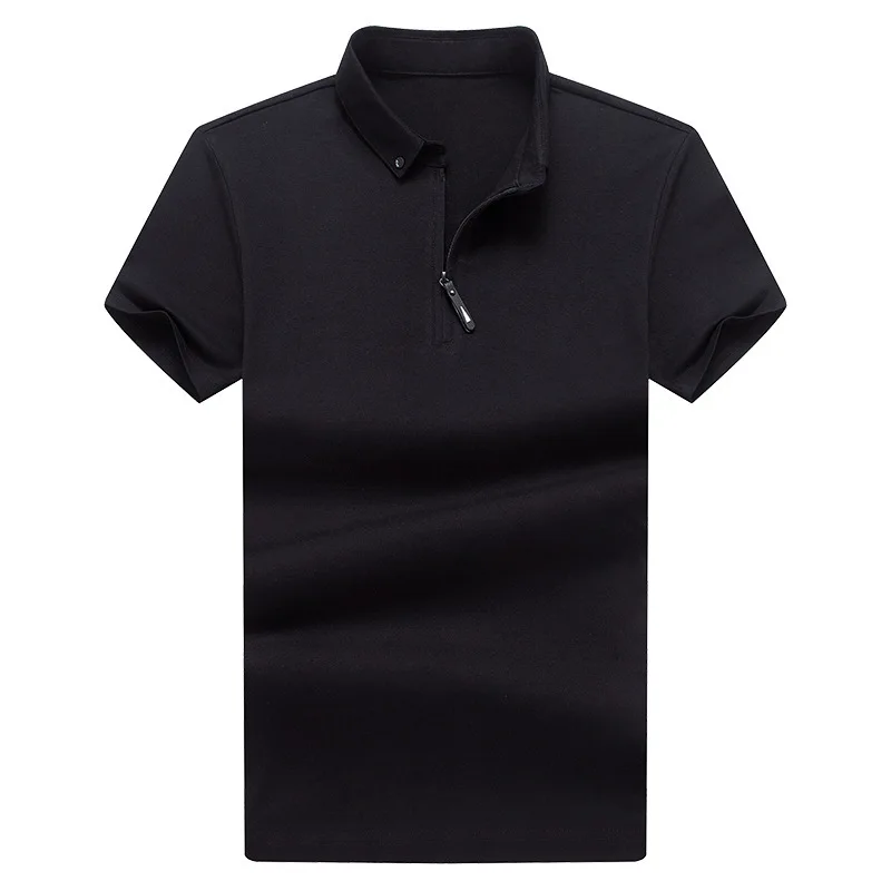 

298# Summer Men Polo Shirts Solid Mens Cotton Shirt Turn-down Collar Top Tees
