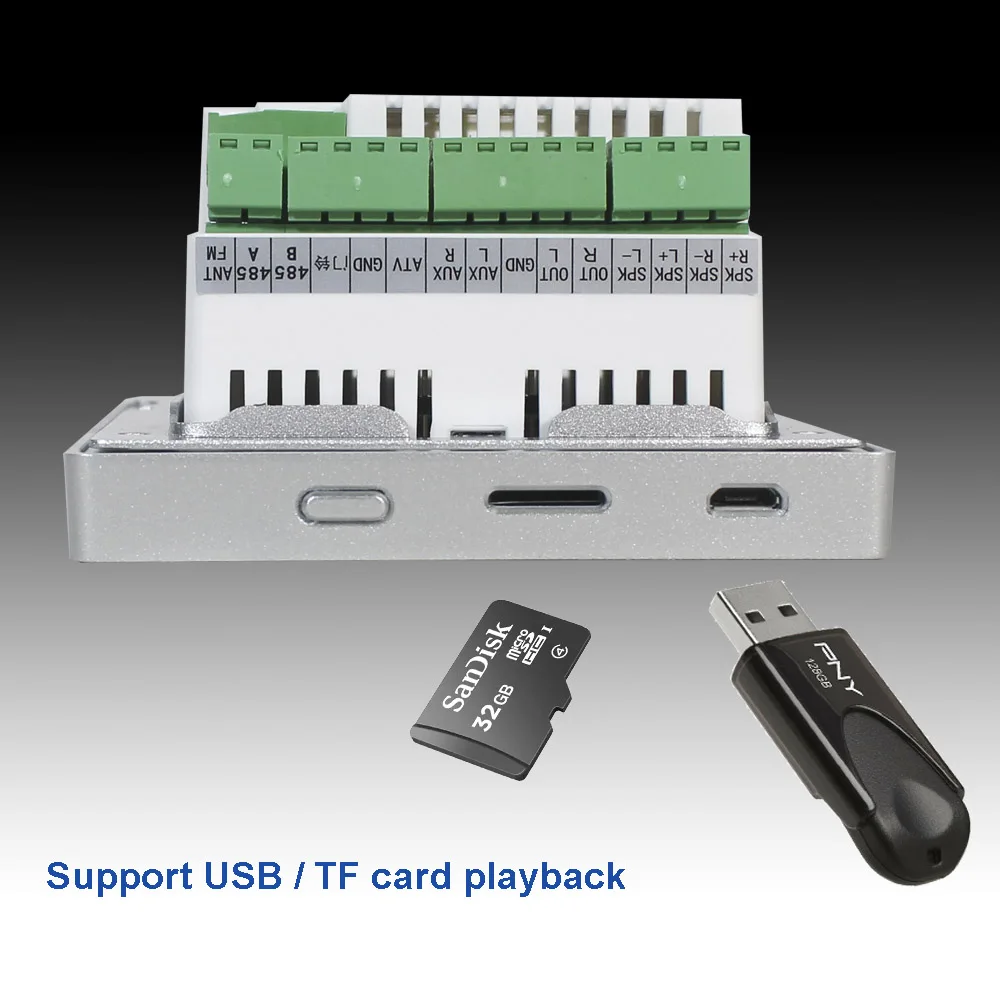 Настенный аудиоусилитель с сенсорным экраном и Bluetooth беспроводным пультом