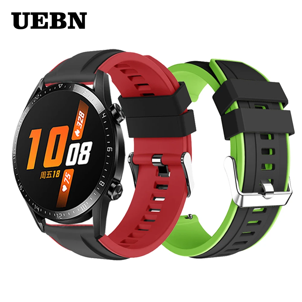 Силиконовый ремешок UEBN для HUAWEI WATCH GT 2 46 мм/GT Active мм браслет HONOR Magic Band GT2 умные часы 22
