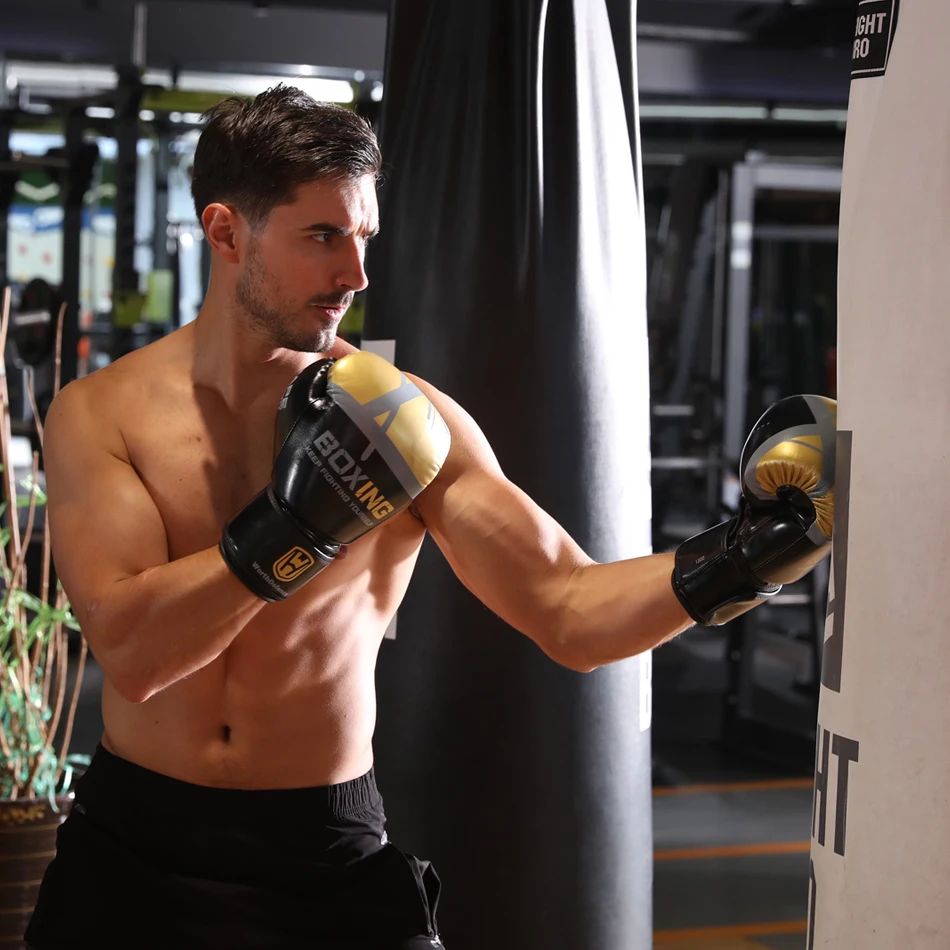 WorthWhile Kick Boxing Gloves Men Women PU Karate Muay Thai Guantes De Boxeo Free Fight MMA Sanda Training Adults Kids Equipment