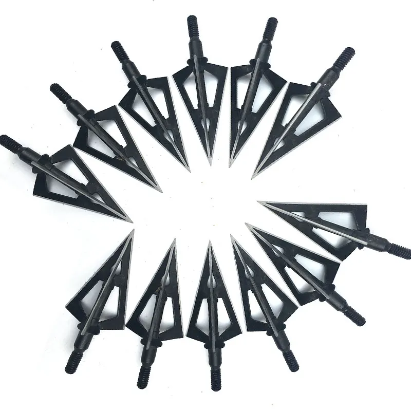 Hunting Arrow Bolts 100 Grain Arrowhead Tip Point Telflon Surface Treatment Broadhead Bow Beast Head 3 Blad | Спорт и развлечения