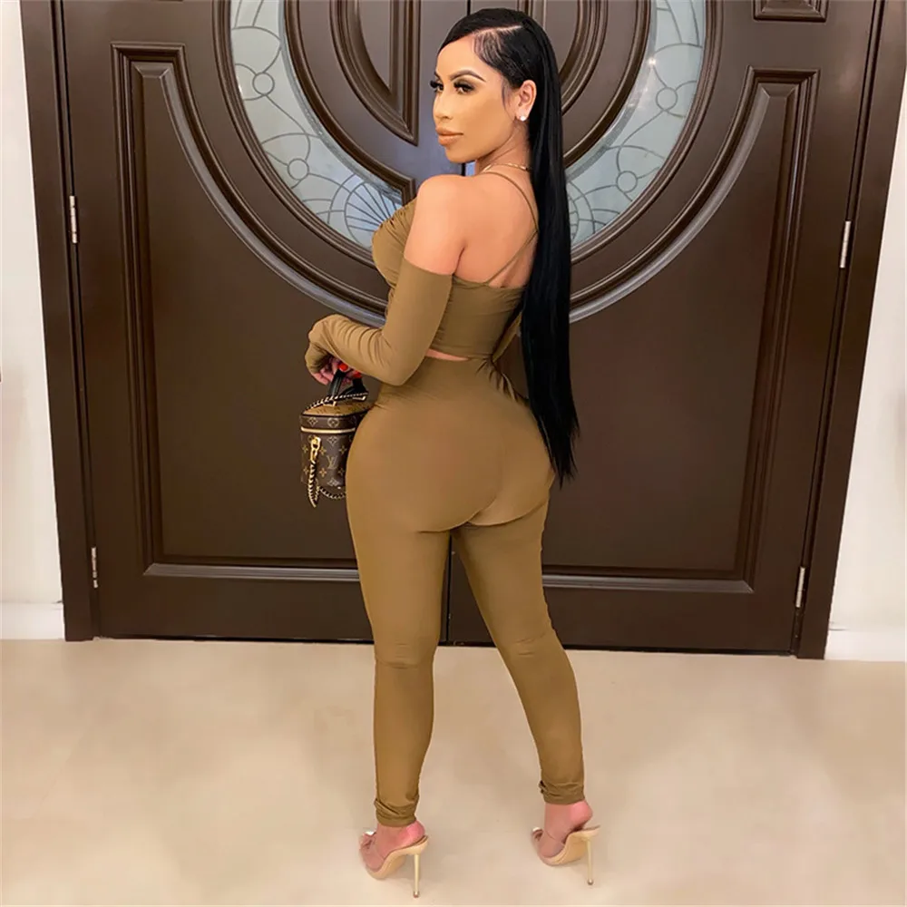 Комплект женский из двух предметов с открытой спиной и лямкой на шее | Женская