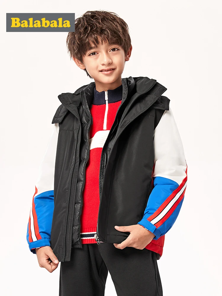 Детская толстая пуховая куртка новинка 2019 осенне зимняя для мальчиков из двух