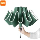 Автоматический зонт от дождя Xiaomi, складной портативный с 10 ребрами, Светоотражающая полоса, для мужчин и женщин