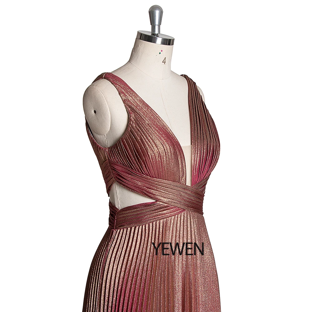 V-Neck Sleeveless Prom Dresses A Line Sexy Backless Elegant Ankle-Length Formal Evening Party Dress Vestidos De Fiesta