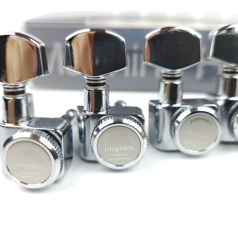 1 set 6 in linie keine schrauben locking elektrische gitarre mechaniken mechaniken schloss string tuning pegs chrome silber free global shipping