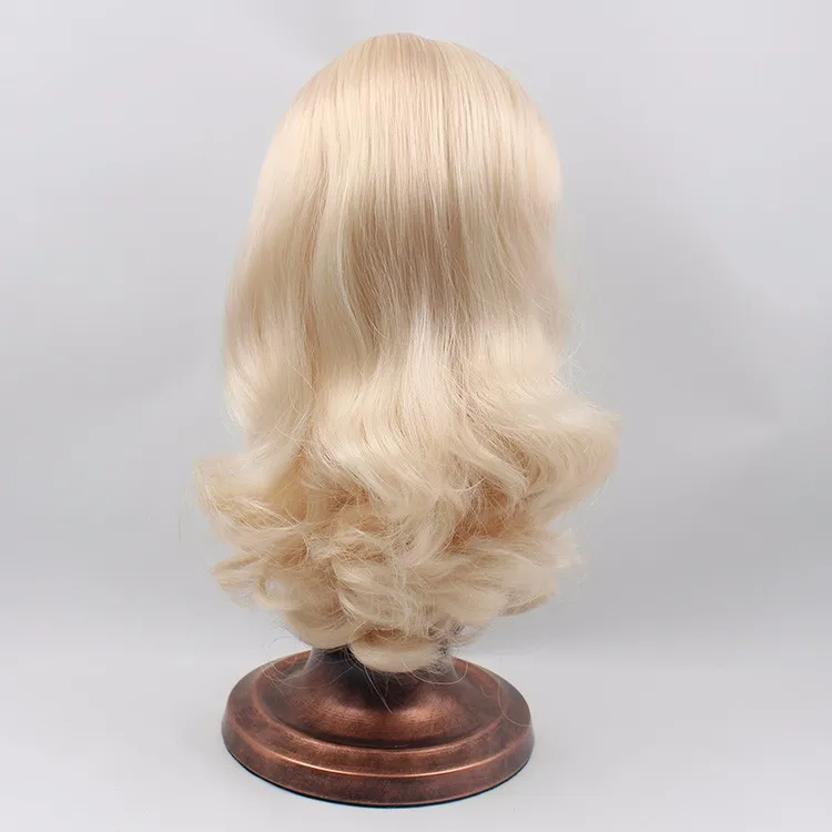 style 12 Для куклы Blyth ледяной парик с куполом, золотистые фиолетовые серые волосы, белый натуральный загар темно-супер черный парик для волос, игрушка подарок для девочек - Цвет: style 12