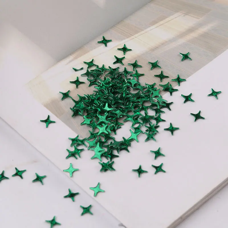 2000 шт./упак. Лазерные цвета 4 мм Крест Звезда блёстки Doji форма ПВХ пайетки для