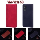 Чехол с откидной крышкой для Vivo V21e чехол магнитных карт чехол для телефона Книга по Vivo V2055 V21 E 5G чехол Кожаный чехол-бумажник с Etui Coque сумка