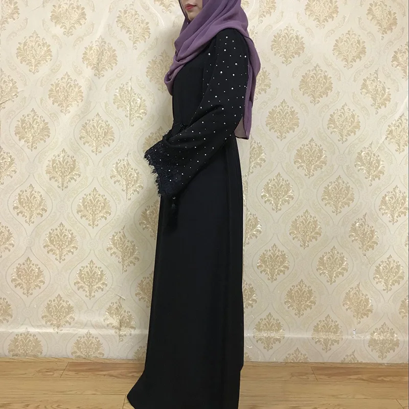 Арабское мусульманское женское Свободное длинное платье Abaric Abaya Jubah на шнуровке