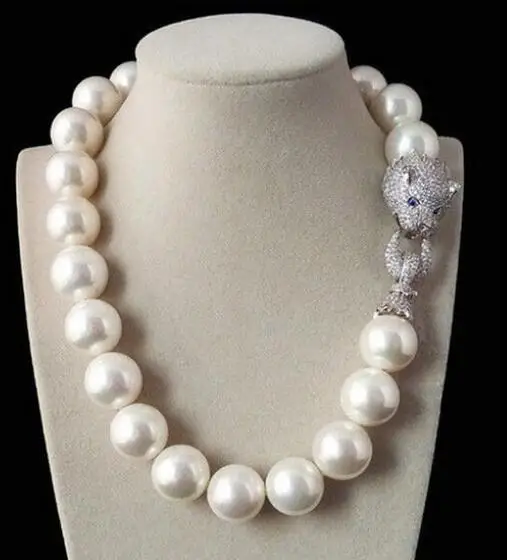 Подлинная продажа огромный перламутровый фианит Zerconia голова Пантеры ожерелье 20