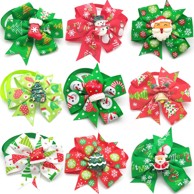 30/50 шт. Рождество аксессуары для домашних животных собак щенков Галстук бабочка с