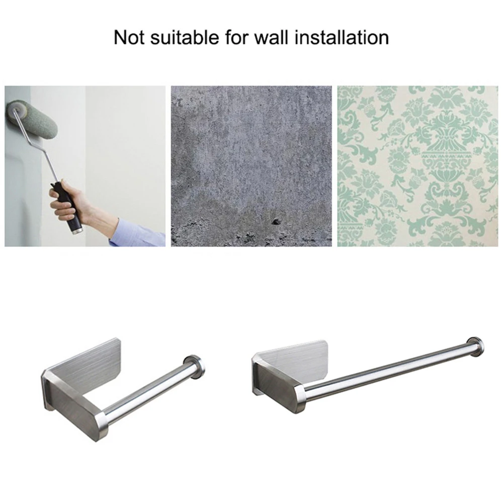 Нержавеющая сталь Матовый держатель для туалетной бумаги 3 м самоклеящийся