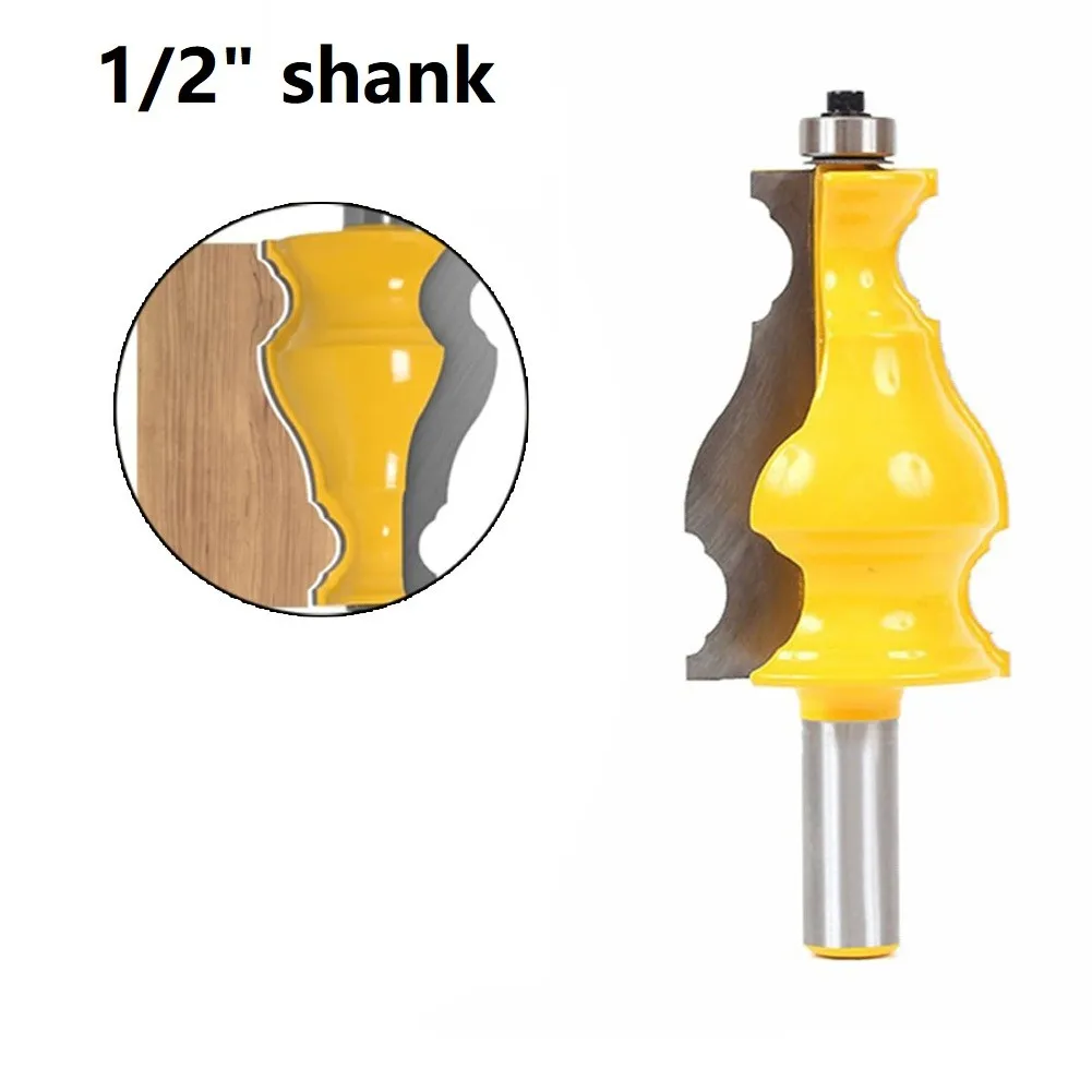 

Router Bit Carbide Yellow 4-5/16" Large Elegant Picture Frame Molding Router Bit 1/2inch Shank Line Tenon Cutter