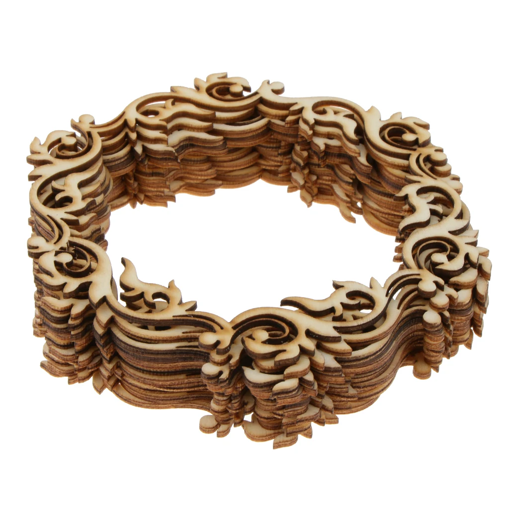 12 шт Необработанные Цветочные венки деревянные вырезанные кусочки Подарочные