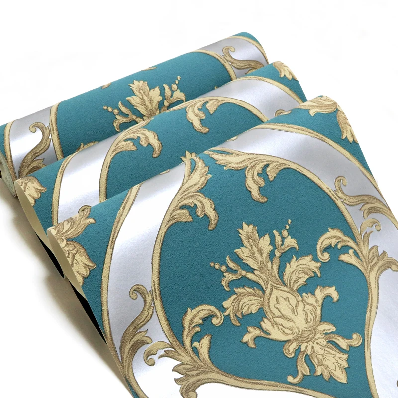 Обои 3D Дамасская в европейском стиле рельефные нетканые обои для гостиной