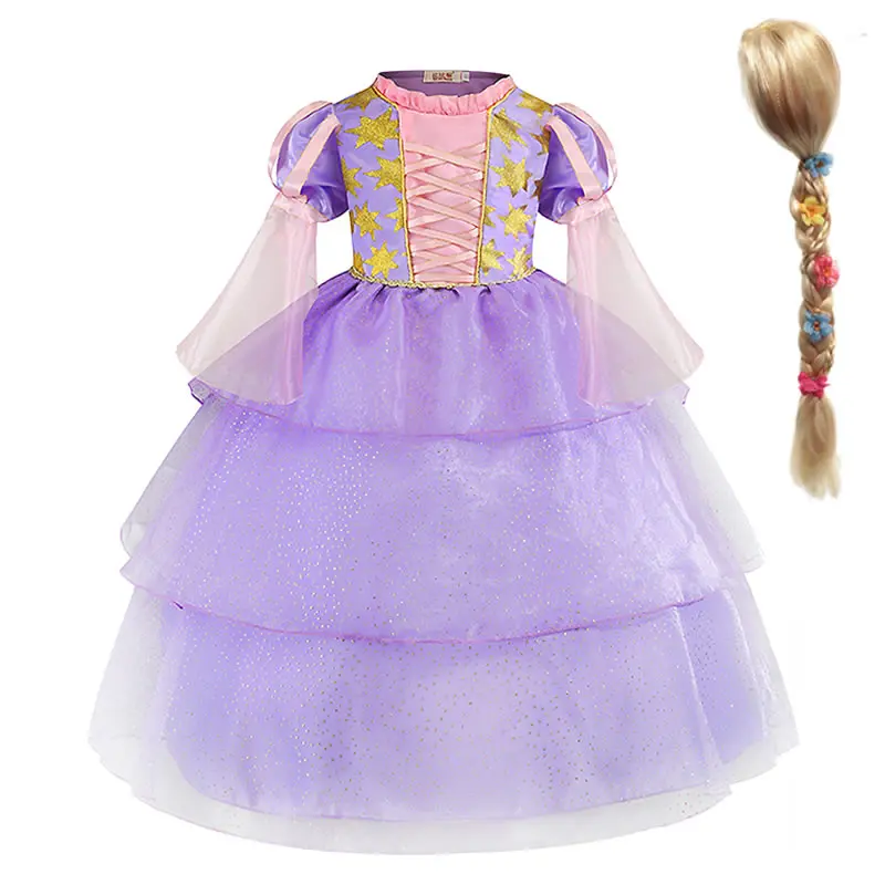 Запутанное волшебное платье для девочек От 2 до 10 лет Детское фиолетовое