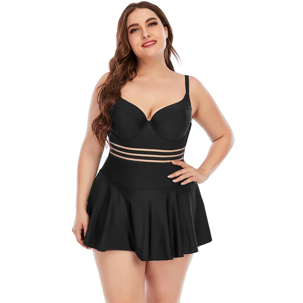 

Women One Piece Swim Dress with Skirt Plus Size Swimsuit Tummy Control Swimwear Women Bathing Suit Summer Beachwear