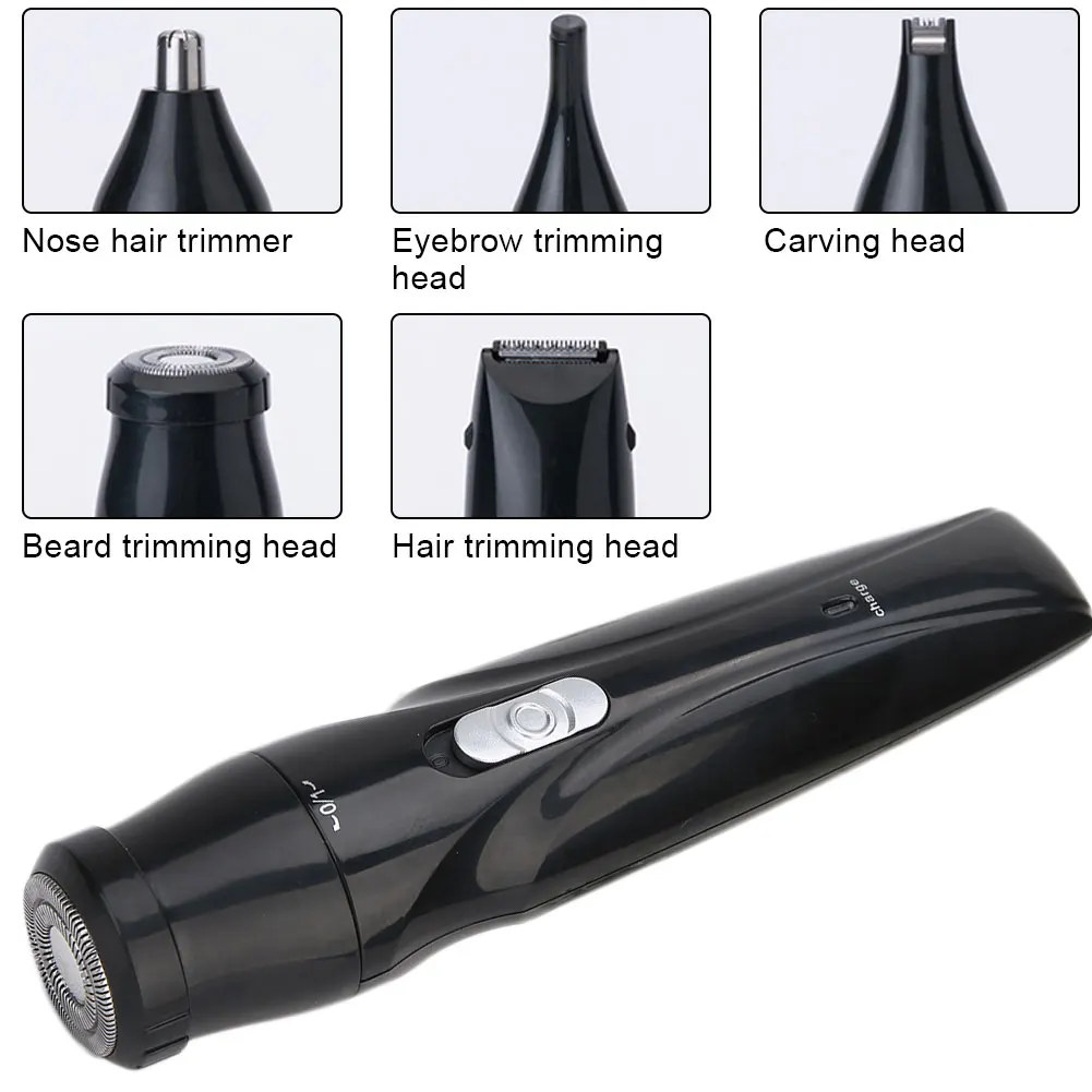 Электрическая Мужская бритва 5 в 1 с usb зарядкой машинка для стрижки волос на носу