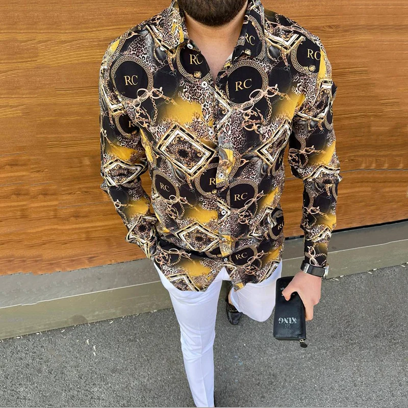 

2021 Men's Fashion Casual Top Slim Shirt for Men