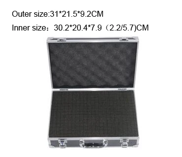 3122 black with foam 34x24x12 см алюминиевый ящик для инструментов переносной прибор ящик для хранения с губчатым подкладом портативный ударопрочный ящик - Цвет: 3122 black with foam