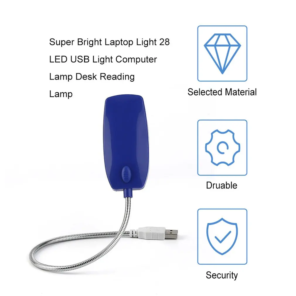 

Super Bright Laptop Light 28 LED USB Light Flexible Computer Lamp Portable Desk Reading Lamp Universal Computer Accessories