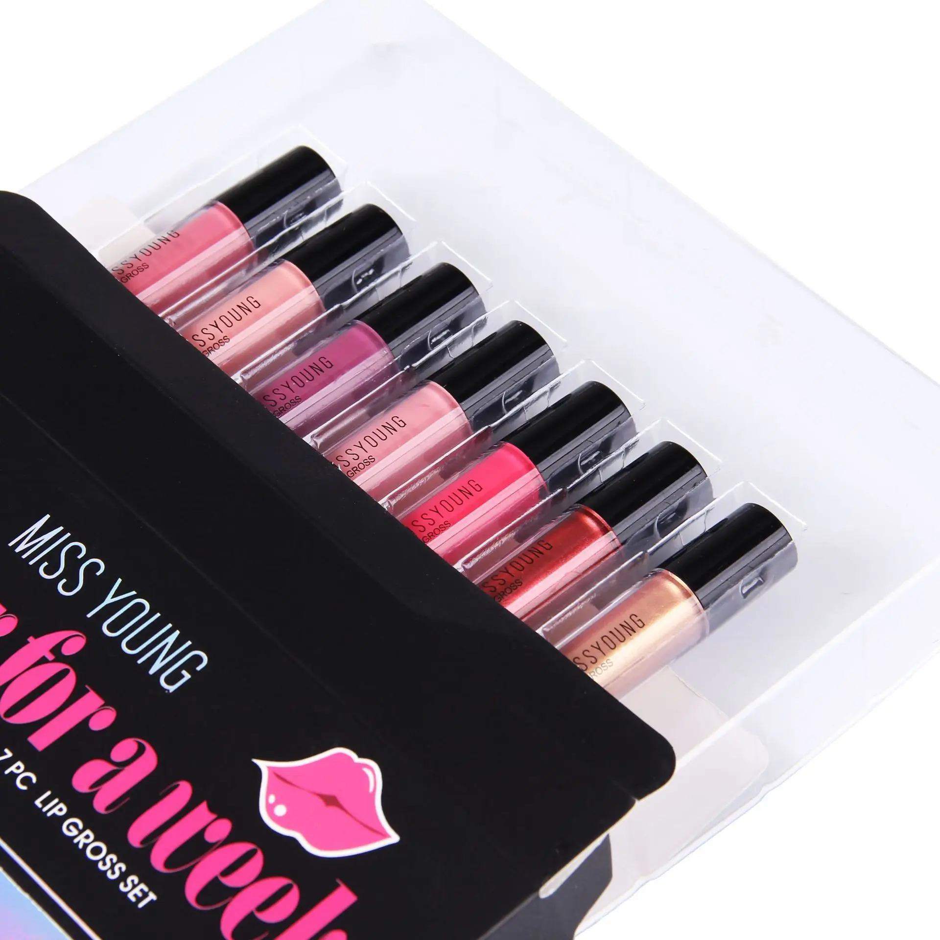 

7 Pcs Lip Gloss Set Lipstick Lip Lip Paint Non-sticky cup Long Lasting Effect