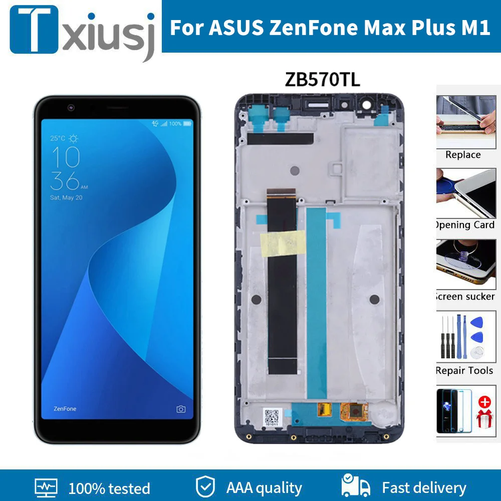 

Оригинальный ЖК-дисплей с рамкой для ASUS ZenFone Max Plus M1 ZB570TL дисплей с сенсорным экраном дигитайзер в сборе запасные части Бесплатные инструмент...