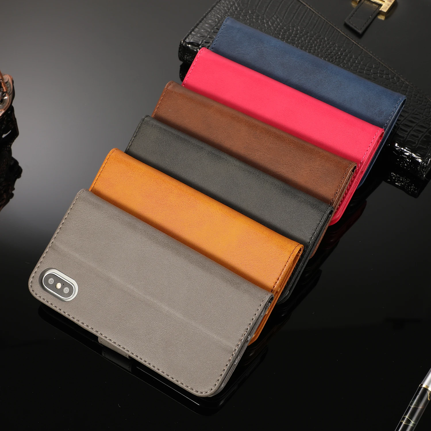 Роскошный кожаный чехол для iPhone 11 Pro Max Funda 5 6 7 8 Plus Pouzdro na X XS XR откидной кошелек Coque| |