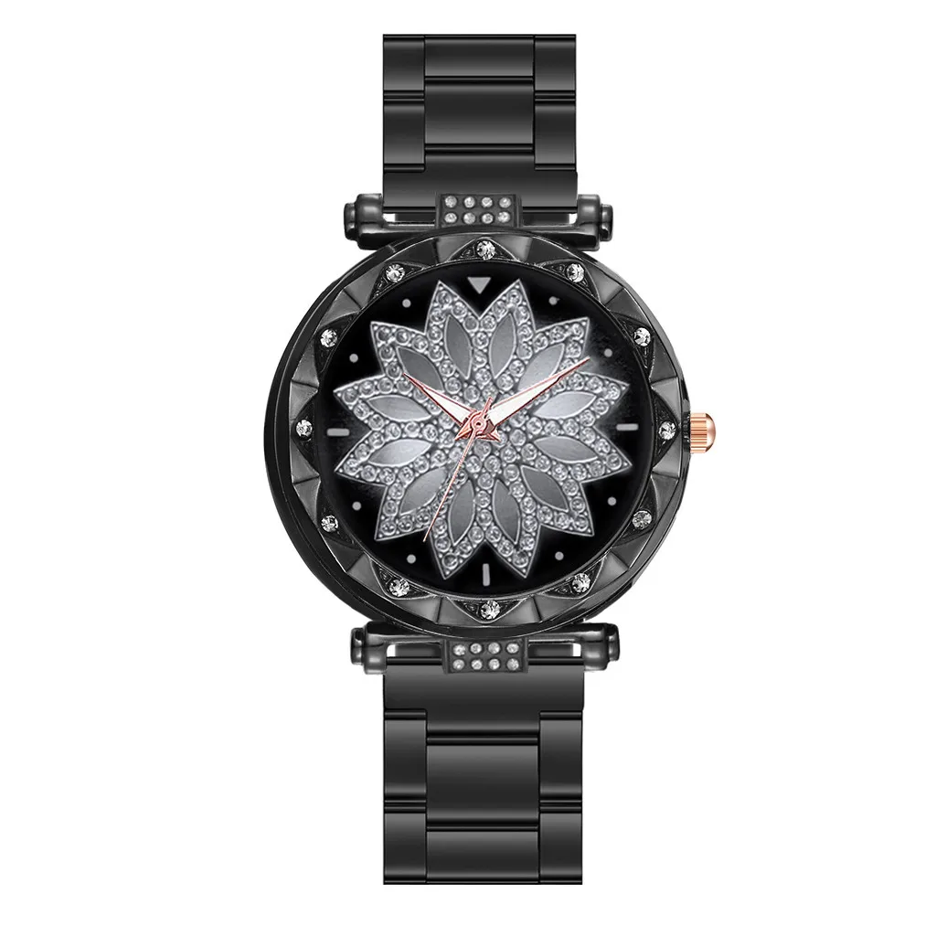 

Часы Vansvar женские с браслетом из нержавеющей стали, роскошные винтажные наручные, с цветком