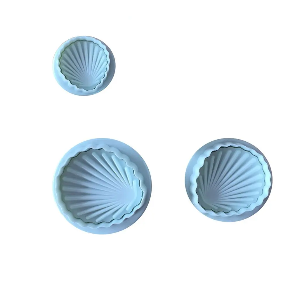 3 шт. в виде ракушки форма для сахарного торта с весенней печатью инструменты