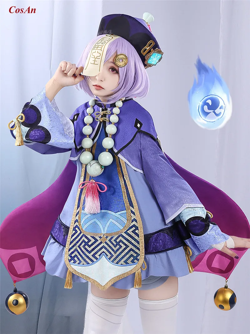 

Game Genshin Impact Qiqi Cosplay Costume The High Quality Battle Uniform Female Halloween Activity Party Role Play Clothing S-XL
