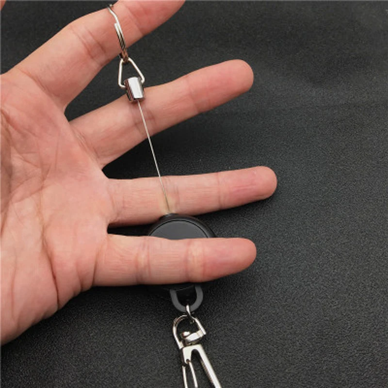 Брелок для ключей черный выдвижной держатель длина 60 см | Канцтовары офиса и дома